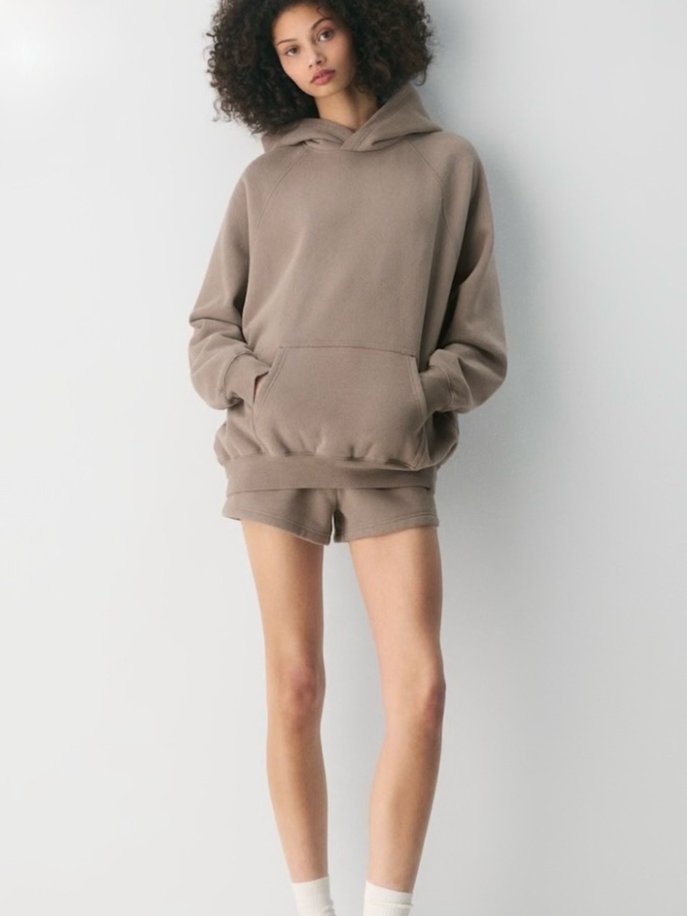 Aritzia perfect nomad taupe sweatfleece hoodie nwt size xl